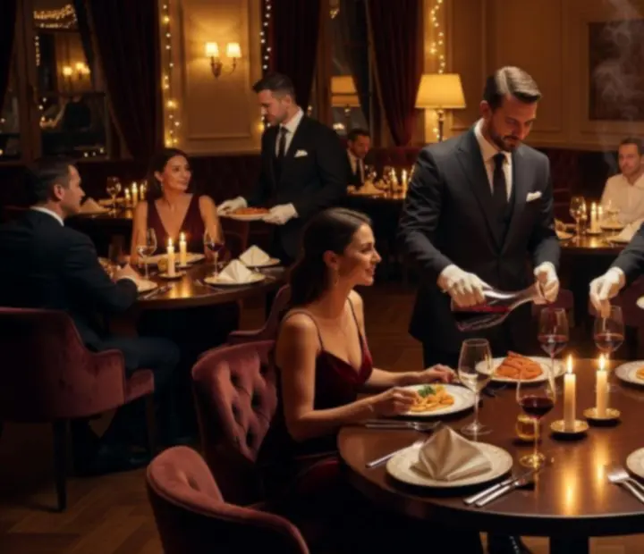 Elegáns éttermi események hangulatát bemutató galéria