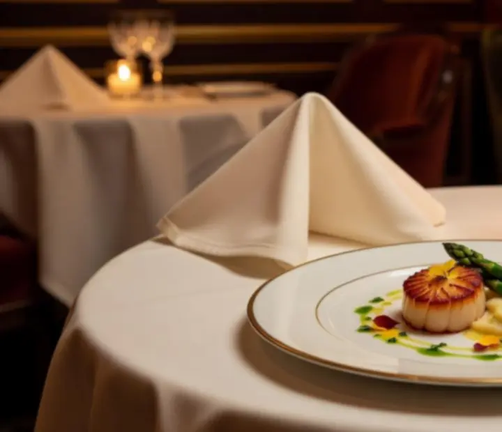 Hangulatos VIP vacsoraest gyertyafényes asztalokkal és fine dining tálalással.